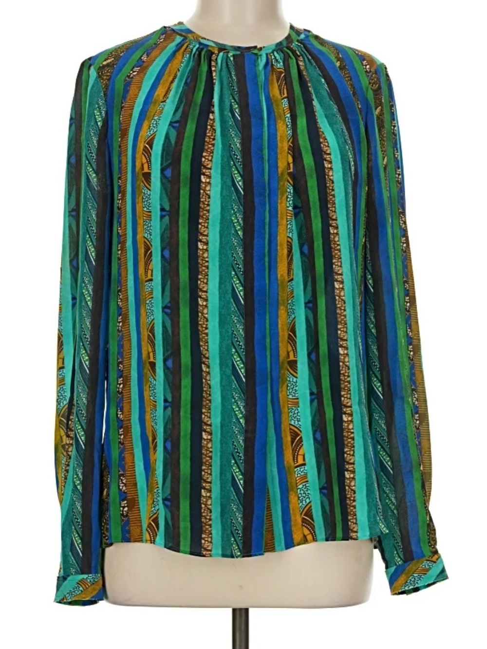 KOBI HALPERIN Print Silk Button Down Blouse